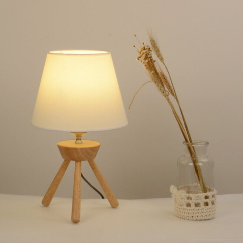 Creative Wood Fabric Decor Table Lamp