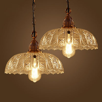 Simple Glass Bowl Pendant Light Fixture