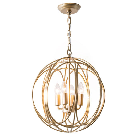 Hollow Iron Golden Paint Ball Pendant Lamp