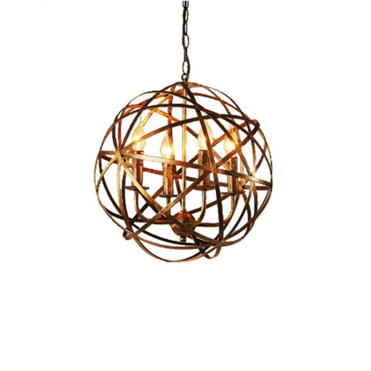 Retro Industrial Wind Cafe Iron Ball Chandelier