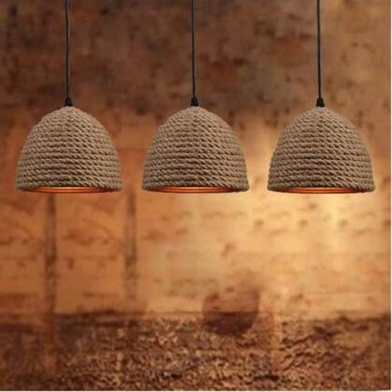 Retro Iron Rope Art Pastoral Pendant Lamp