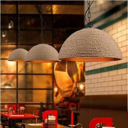 Retro Iron Rope Art Pastoral Pendant Lamp