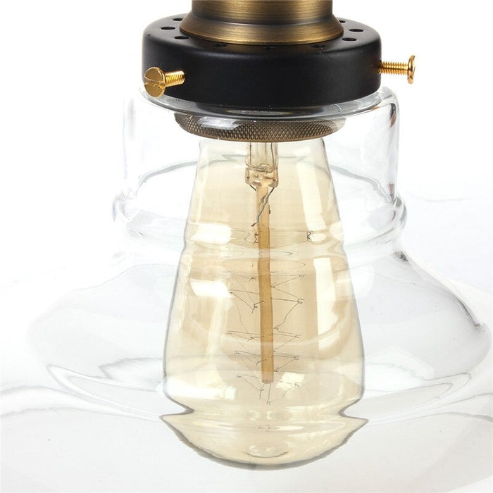 American Vintage Industrial Clear Glass Pendant Lamp