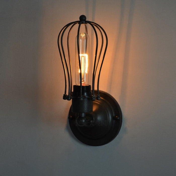 American Vintage Loft Balcony Bulb Wall Lamp