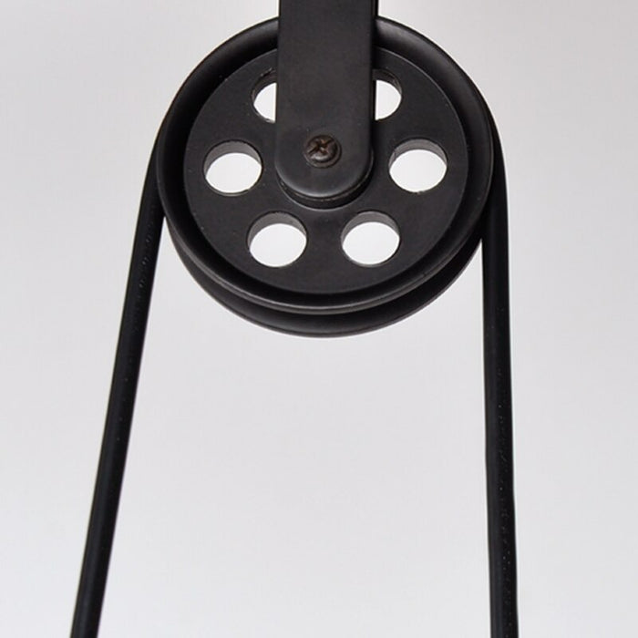 Attic Retro Industrial Iron Pulley Adjustable Chandelier Lamp