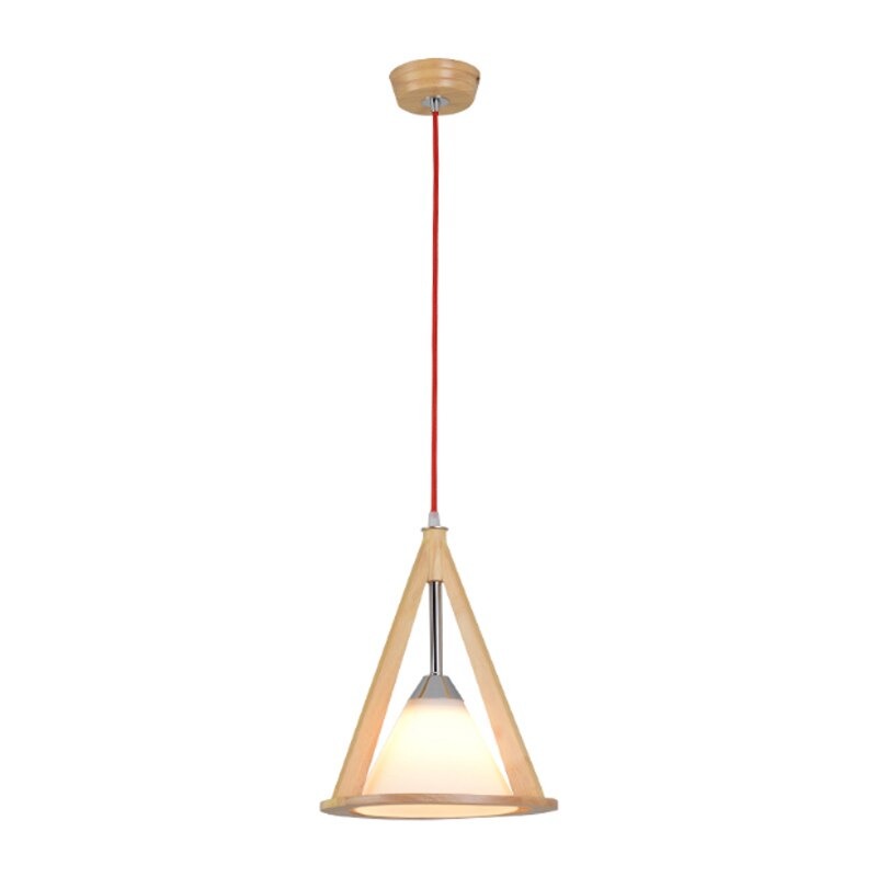 Chinese Style Rural Wooden Conical LED Pendant Lamp