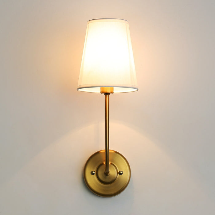 Classic Wall Sconce With White Fabric Lamp Shade