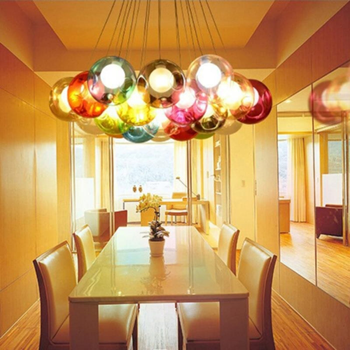 LED Colorful Glass Ball Pendant Lights Lamps