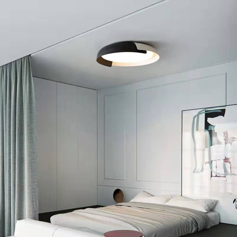 Wood Grain Painted Round Ceiling Lamp