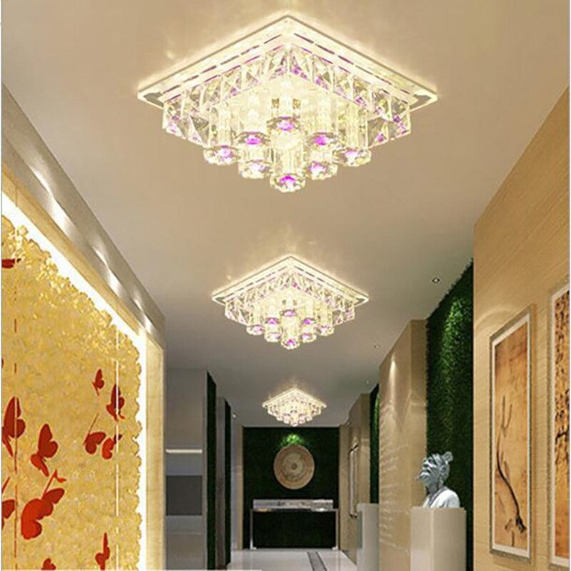 Square LED Crystal Ceiling Light