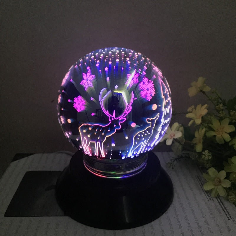 Auto-Rotating Magic Glass Ball LED Night Light | Exquisite Design, High-Quality 3D Glass