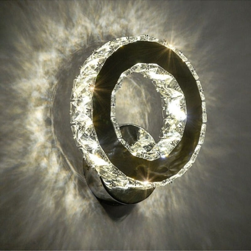 Clear Crystal Ring LED Sconce Lamp