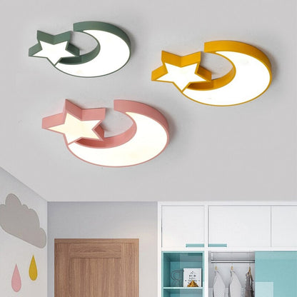 Colorful Stars And Moon Geometric Cartoon Children Ceiling Lights