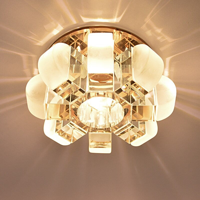 Modern Circle Crystal Flower Design LED Ceiling Light