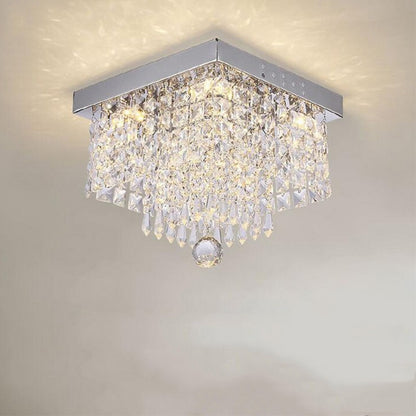 Fashion Square Crystal LED Ceiling Lamp