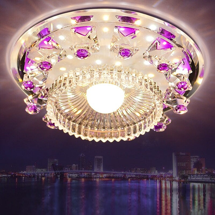 Modern Palette Circle Led Crystal Ceiling Lamp