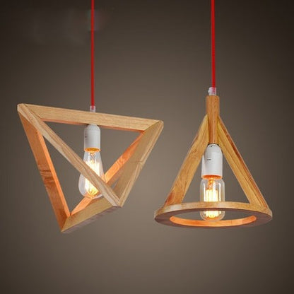 Modern Brief Creative Wood Cone Pendant Light Fixture