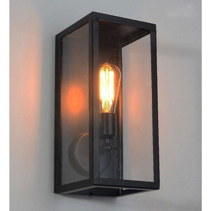 Outdoor Metal Frame Glass Wall Lamp