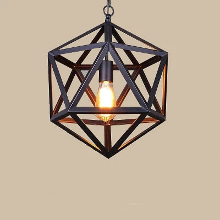 Retro Iron Polygon Industrial Chandelier Lighting Lamp