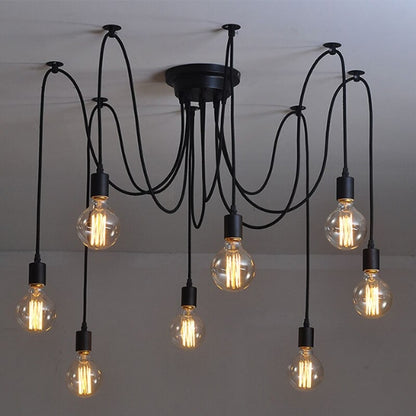 Creative Black Spider E27 Light Chandelier