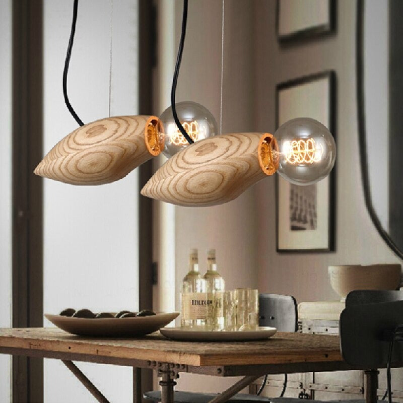 Creativity Wooden Bird Shape Pendant Light