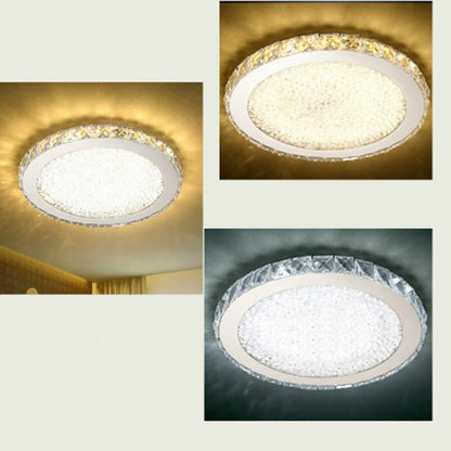 Dimming Round Stainless Steel Crystal Ceiling Lamp