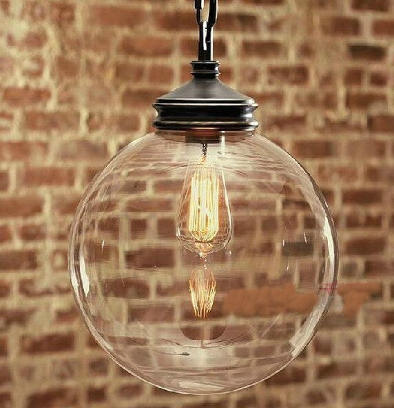 Vintage DIY Glass Ball Pendant Lights Fixture