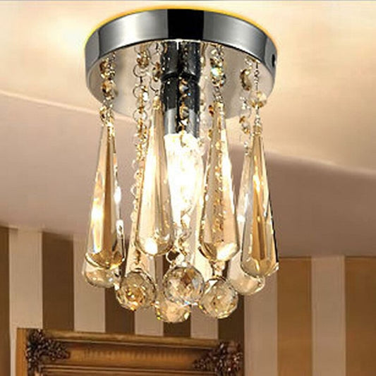 Modern Minimalist Creative Cognac Crystal Ceiling Lamp