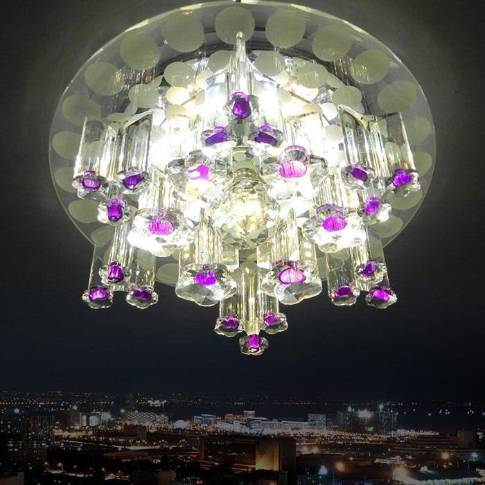 Modern Color Crystal Iron Ceiling Lamp