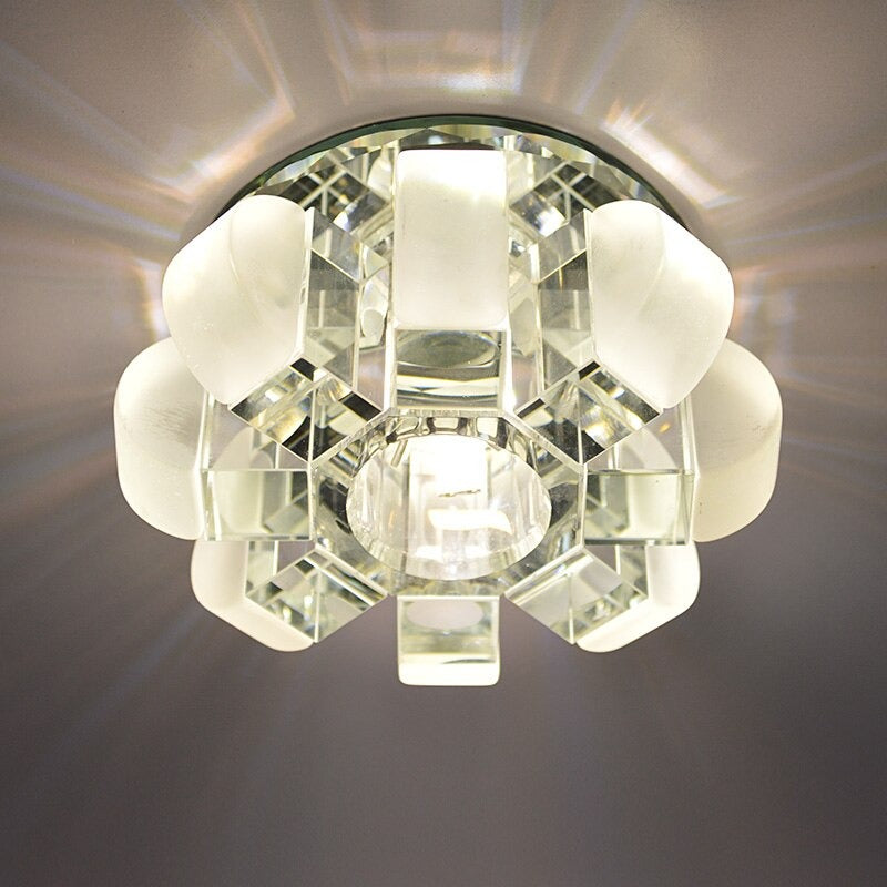 Modern Circle Crystal Flower Design LED Ceiling Light