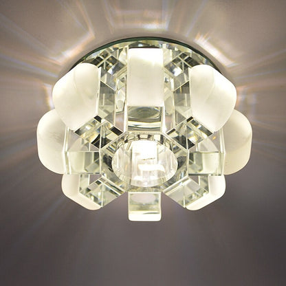 Modern Circle Crystal Flower Design LED Ceiling Light