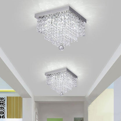 Fashion Square Crystal LED Ceiling Lamp