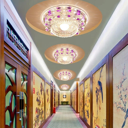 Modern Palette Circle Led Crystal Ceiling Lamp