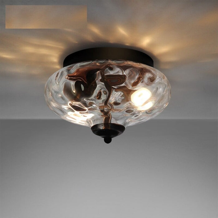 Transparent Unique Texture Glass E27 Bulb Ceiling Lamp