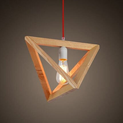 Modern Brief Creative Wood Cone Pendant Light Fixture