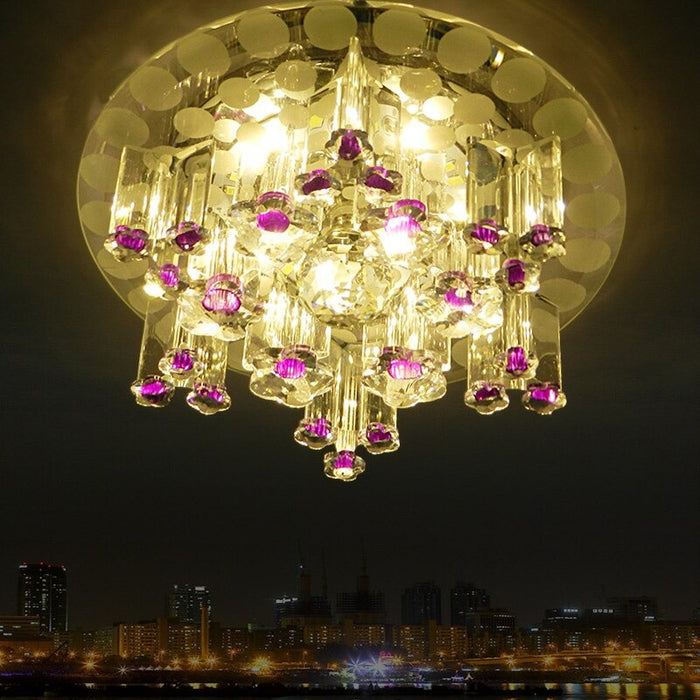 Modern Color Crystal Iron Ceiling Lamp