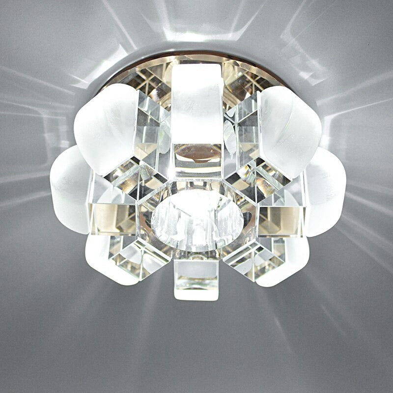 Modern Circle Crystal Flower Design LED Ceiling Light