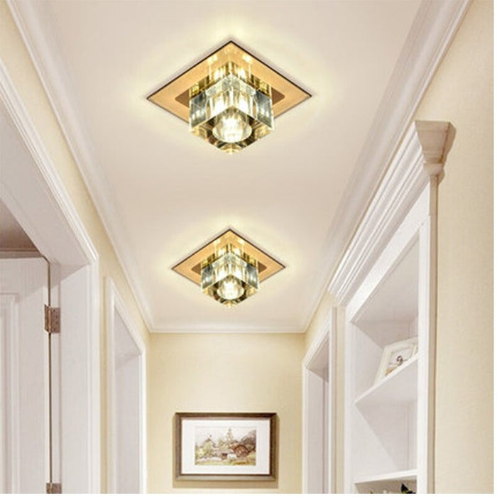 Crystal LED Creative Ceiling Opening Shape Corridor Lamp