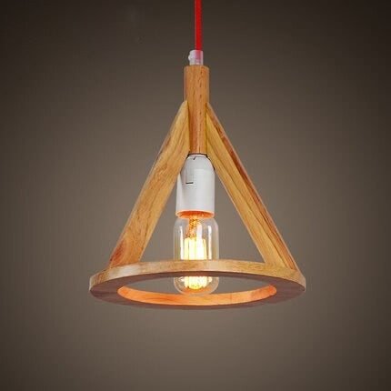 Modern Brief Creative Wood Cone Pendant Light Fixture