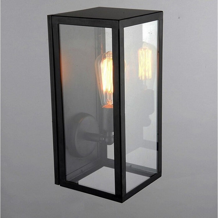 Outdoor Metal Frame Glass Wall Lamp