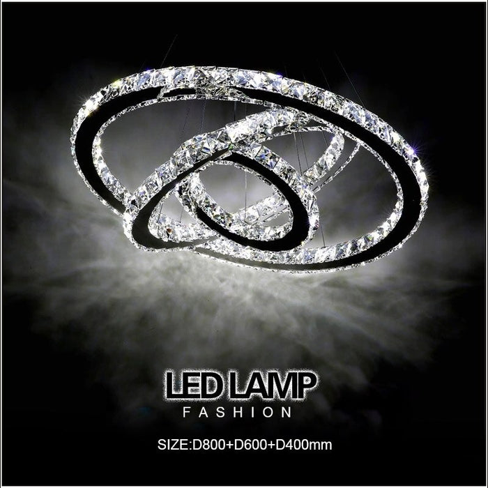 Modern Diamond Ring LED Crystal Pendant Light