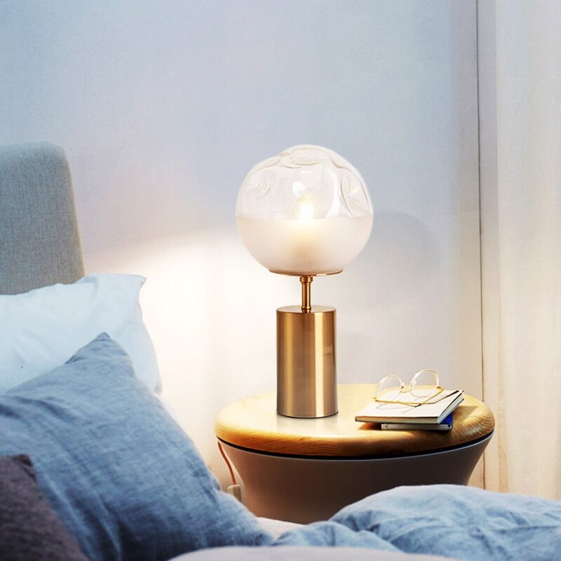 Nordic White Gradient Glass Ball Table Lamp