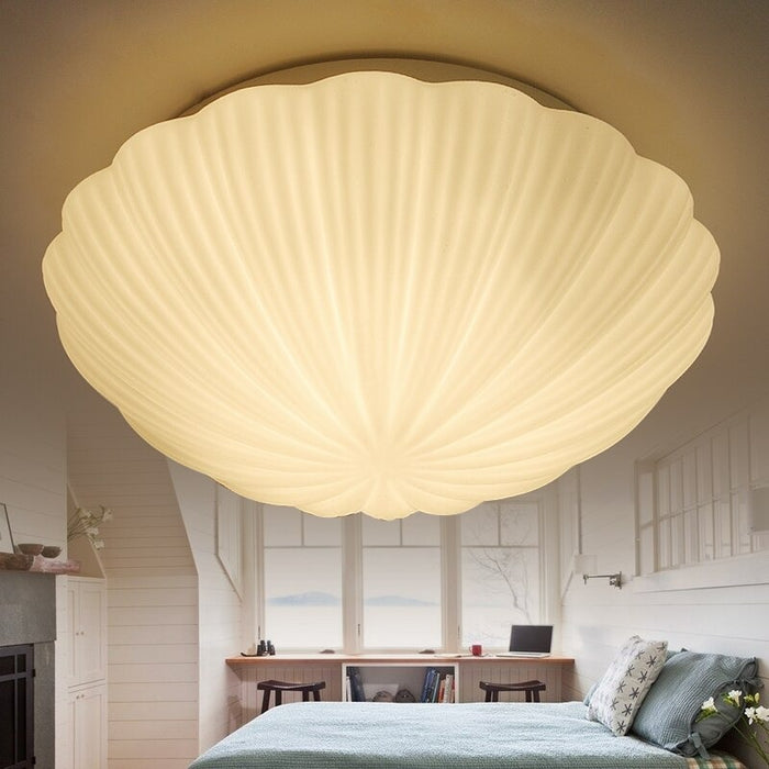 Modern Brief White Shell Design Ceiling Light