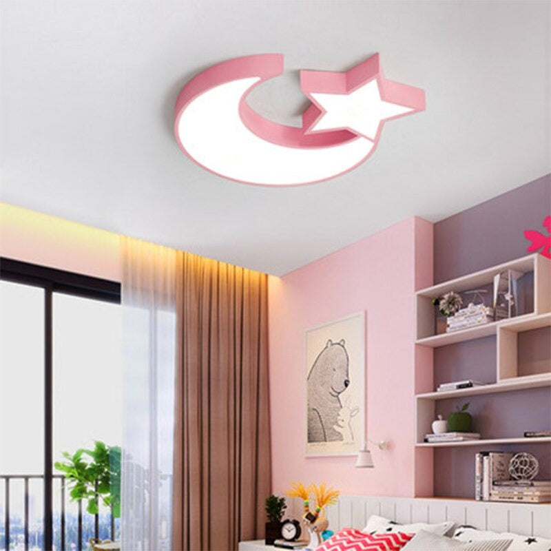 Colorful Stars And Moon Geometric Cartoon Children Ceiling Lights