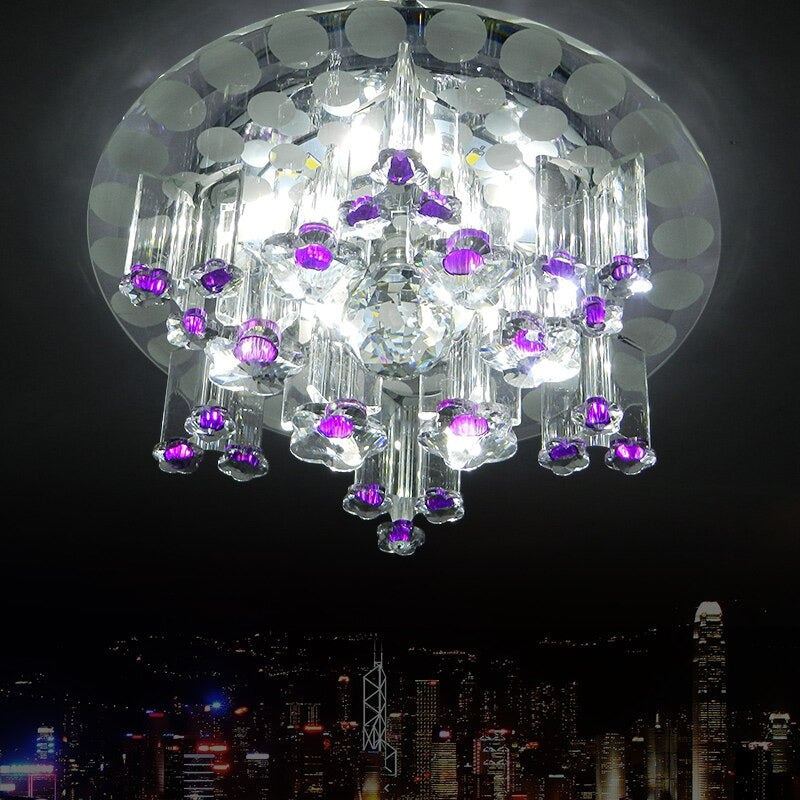 Modern Color Crystal Iron Ceiling Lamp