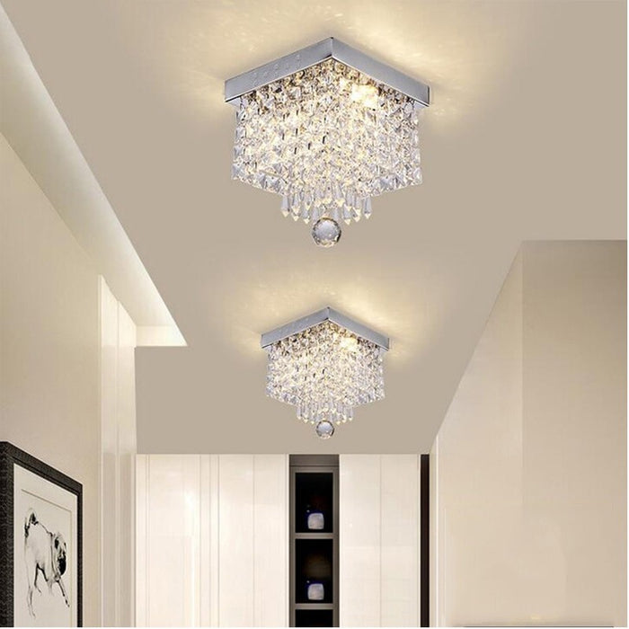 Fashion Square Crystal LED Ceiling Lamp