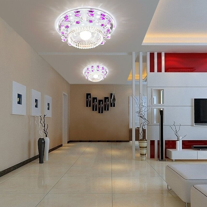 Modern Palette Circle Led Crystal Ceiling Lamp