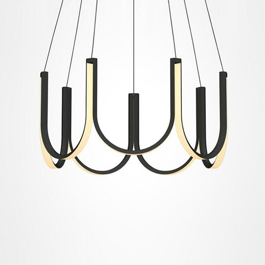 Postmodern Minimalist U-Shaped Design Aluminum Chandelier