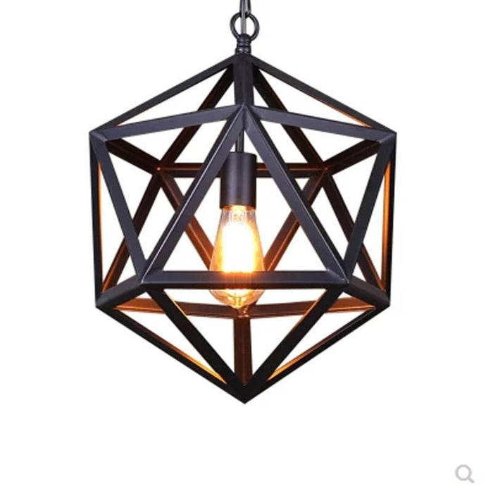 Retro Iron Polygon Industrial Chandelier Lighting Lamp