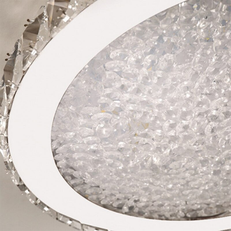 Dimming Round Stainless Steel Crystal Ceiling Lamp